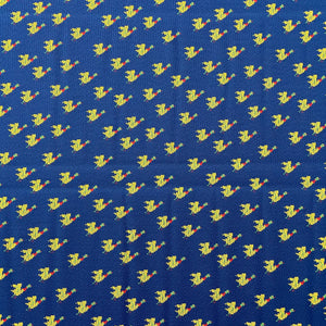 1970’s Blue and Yellow Novelty “Duck Hunt” Polyester Double Knit Fabric - BTY