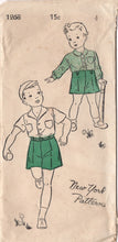 1940's New York Button Up Shirt and Button on Shorts Pattern - Chest 23" - No. 1268