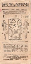1930's New York Triple Button Day Dress with Gathered Bust and Pockets - Bust 30" - No. 1284