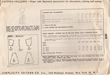1940's Simplicity One Piece Dress Pattern with Tucked Shoulders and A-line Skirt - Bust 35" - No. 2848