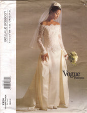 1990's Vogue Bridal by Bellville Sassoon Sheath Wedding Dress Pattern with or without train - Bust 40-42-44" - No. 1324