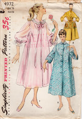 1950's Simplicity Duster, Negligee and Housecoat Pattern - Bust 34" - No. 4972