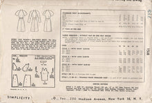 1940's Simplicity One Piece Dress with clean lines and bow detail - Bust 36" - No. 1508