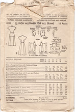 1940's Advance Shirtwaist Dress with Zig Zag Peplum and Sleeves with Pockets - Bust 34" - No. 4598