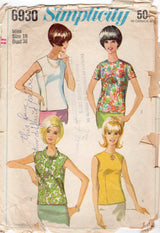 1960’s Simplicity Overblouse Pattern - Bust 38" - No. 6930