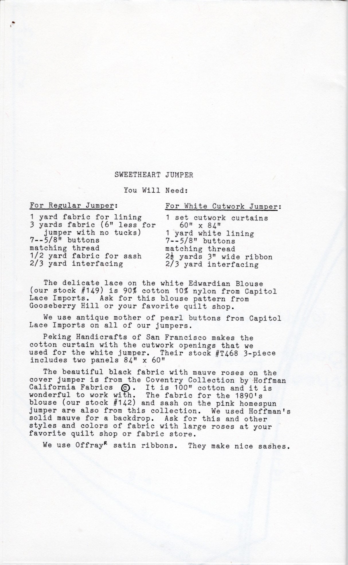 1980's Gooseberry Hill Drop Waist Jumper Dress Pattern - Bust 30-38" - No. 148