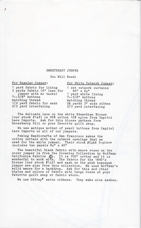 1980's Gooseberry Hill Drop Waist Jumper Dress Pattern - Bust 30-38" - No. 148