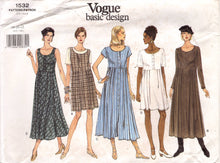 1990's Vogue Basic Design Misses' Easy Raised Waistline Dress - Size 18-20-22 - No. 1532