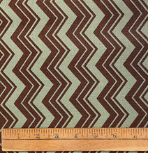 1970’s Mint and Chocolate Brown ZigZag Fabric - BTY