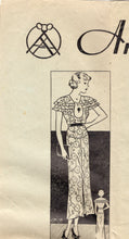 1930's Anne Adams One Piece Dress Pattern with Yoked Bodice and Slim Skirt - Bust 34" - No. 1670