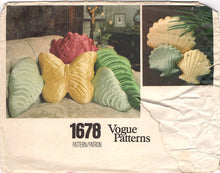 1970's Vogue Leaf, Butterfly, Rose and Shell Pillows - One Size - No. 1678