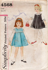 1960's Simplicity Child's Tent Dress and Blouse Pattern - Chest 24" - No. 4568