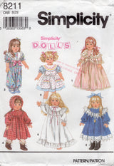 1990's Simplicity Wardrobe for 18" Doll pattern - No. 8211