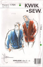 1980's Kwik Sew Men's Cardigan Sweater pattern - Chest 34-48" - No. 1764