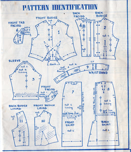 1960's Modes Royale Two Piece Dress Pattern with Cropped Bodice and Pencil Skirt - Bust 32" - No. 1781