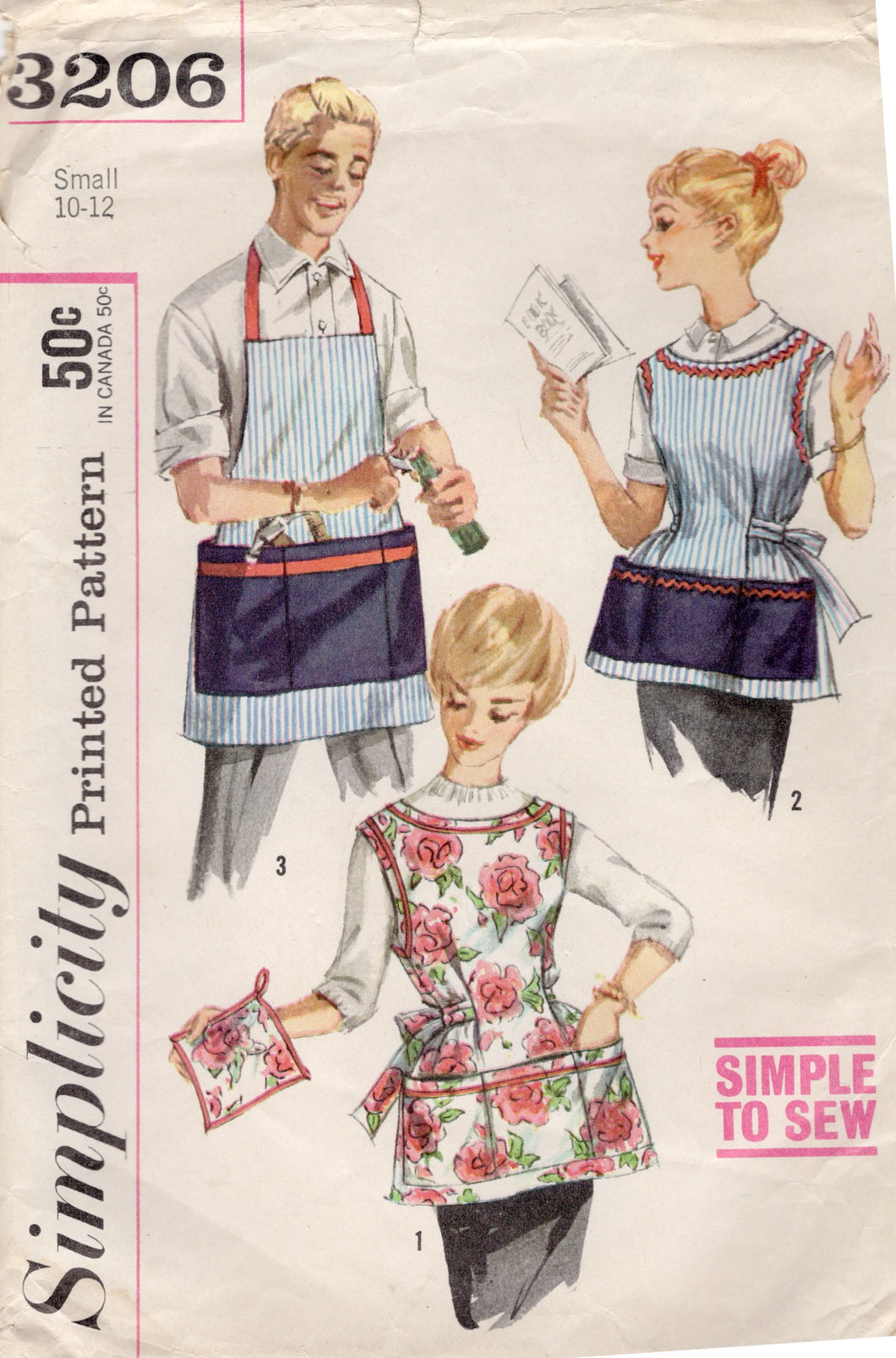 1950's Simplicity Full or Cobbler Aprons - Bust 31-36