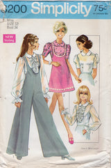 1960's Simplicity Mini-Jumper, Jumpsuit and Blouse Pattern - Bust 34"  - no. 8200