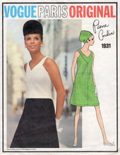 1960's Vogue Paris Original Sleeveless A Line Dress Pattern - Pierre Cardin - Bust 34" - No. 1931