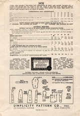 1940's Simplicity Two Piece Suit Dress Pattern - Bust 36" - No. 3476