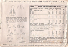 1950's Simplicity One Piece Dress Pattern with Large Collar and Bolero - Bust 34" - No. 3846
