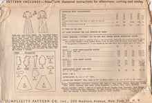 1940's Simplicity Shirtwaist Dress Pattern with Large Pockets and Tall Collar - Bust 34" - No. 3001