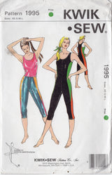 1990's Kwik Sew Unitard, Tights and Tank Top  - Bust 31.5-41.5" - No. 1995