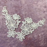 1970’s Floral Appliqué, set of 2 - Hirschberg, Schutz & Co - Cream color - deadstock - No. 1855