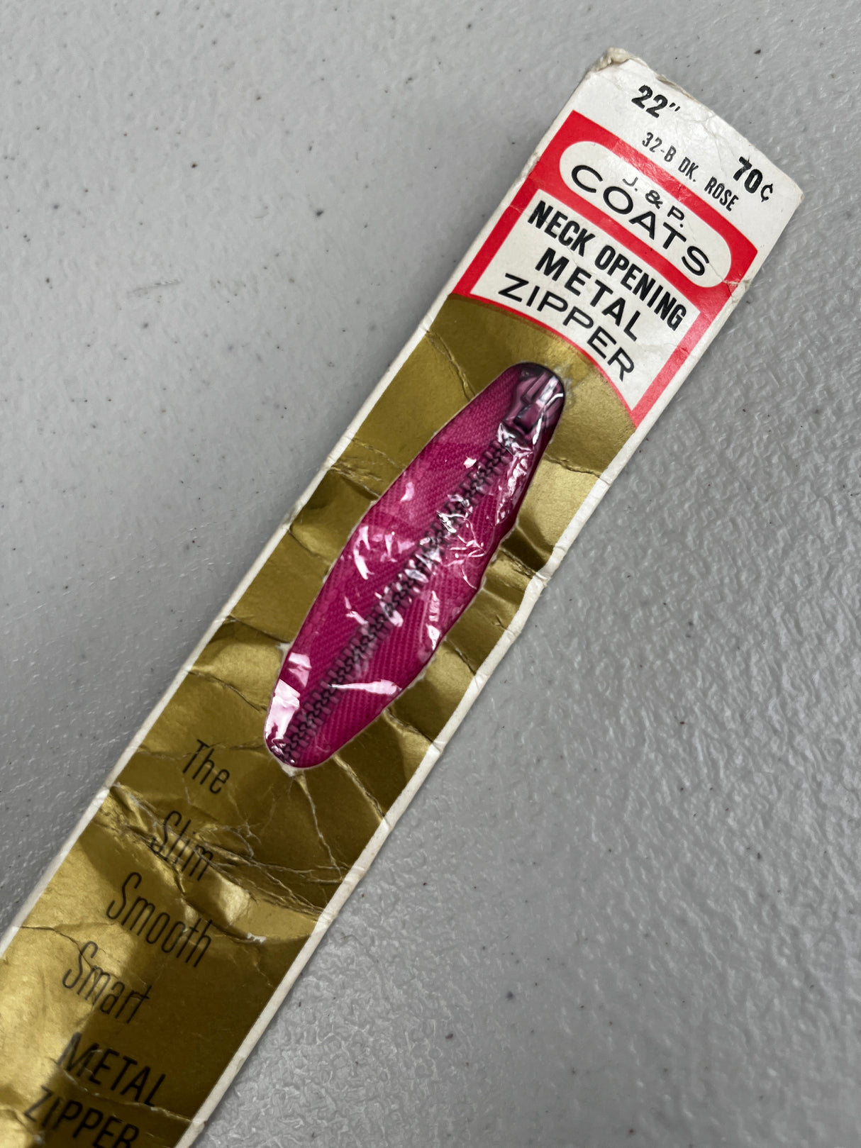 22” Metal Zipper - 1970’s - J. & P. Coats - Multiple colors available