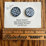 1980’s Heidi Zimbler Ceramic Buttons - Multiple Styles Available - Set of 2 - 15/16" -  on card