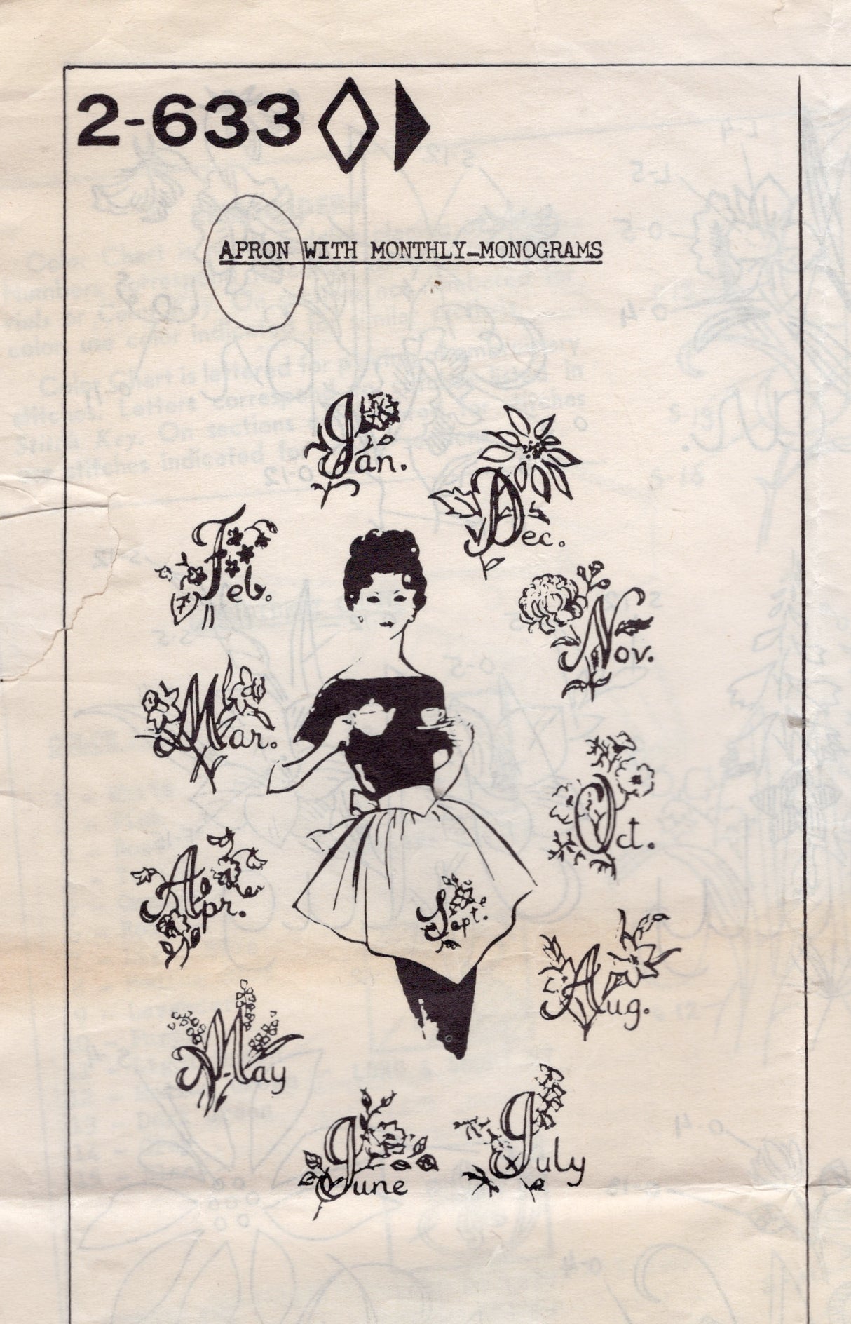 1960's Mail Order Half Apron Pattern - No. 2-633