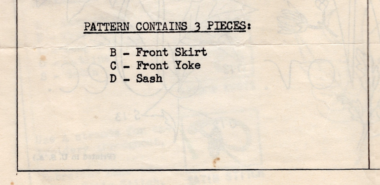 1960's Mail Order Half Apron Pattern - No. 2-633