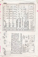 1960's Simplicity Child's Two Piece Pajama, Nightgown and Cap Pattern - Chest 20" - No. 5080