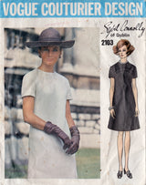 1960's Vogue Couturier Design One Piece A-line Yoked Dress by Sybil Connoly - Bust 38" - No. 2103