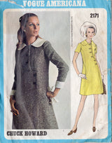 1960's Vogue Americana One Piece A-line Dress by Chuck Howard - Bust 34" - No. 2171