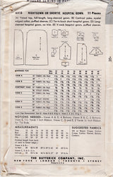 1950's Butterick Nightgown or Hospital Gown Pattern - Bust 34" - No. 6315