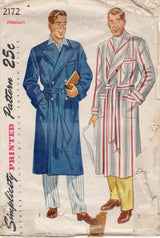 1940's Simplicity Men's Robe Pattern - Chest 38-40" - No. 2172