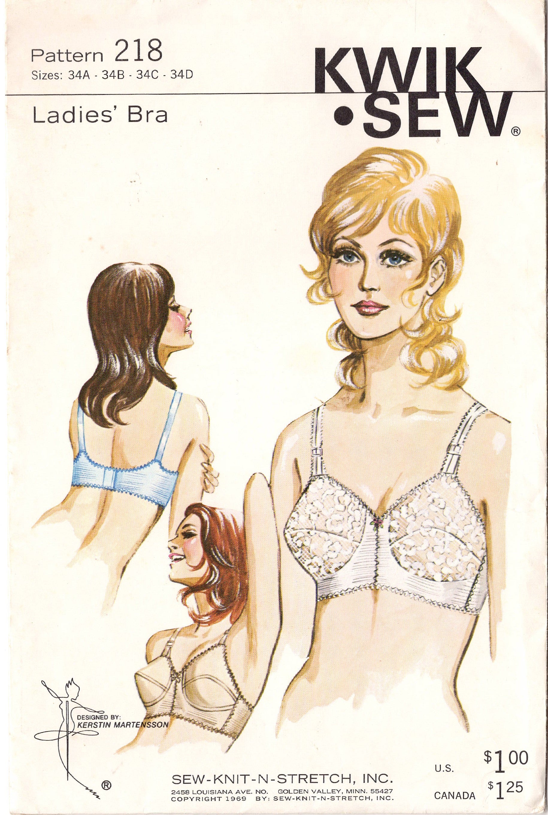 Bra Satin Pattern for Sewing -  Canada