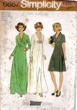 1970's Simplicity Midi or Maxi Dress Pattern with Empire Waist and V Neckline - Bust 48-50" - No. 6667