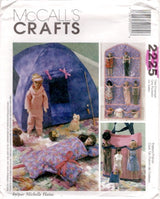 1990's McCall's Doll Organizer and Accessories pattern - Tent, Sleeping Bag, Cat and Dog - No. 2224