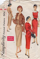 1950's Simplicity Sheath Dress  and Bolero Jacket Pattern - Bust 36" - No. 2236