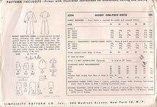 1950's Simplicity Button Up Sheath Dress Pattern with Mandarin or Pointed Collar - Bust 32" - No. 3304