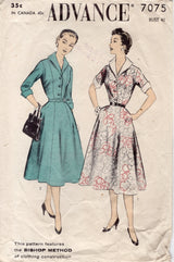 1950's Advance Princess Line Shirtwaist Dress Pattern - Bust 42" - No. 7075
