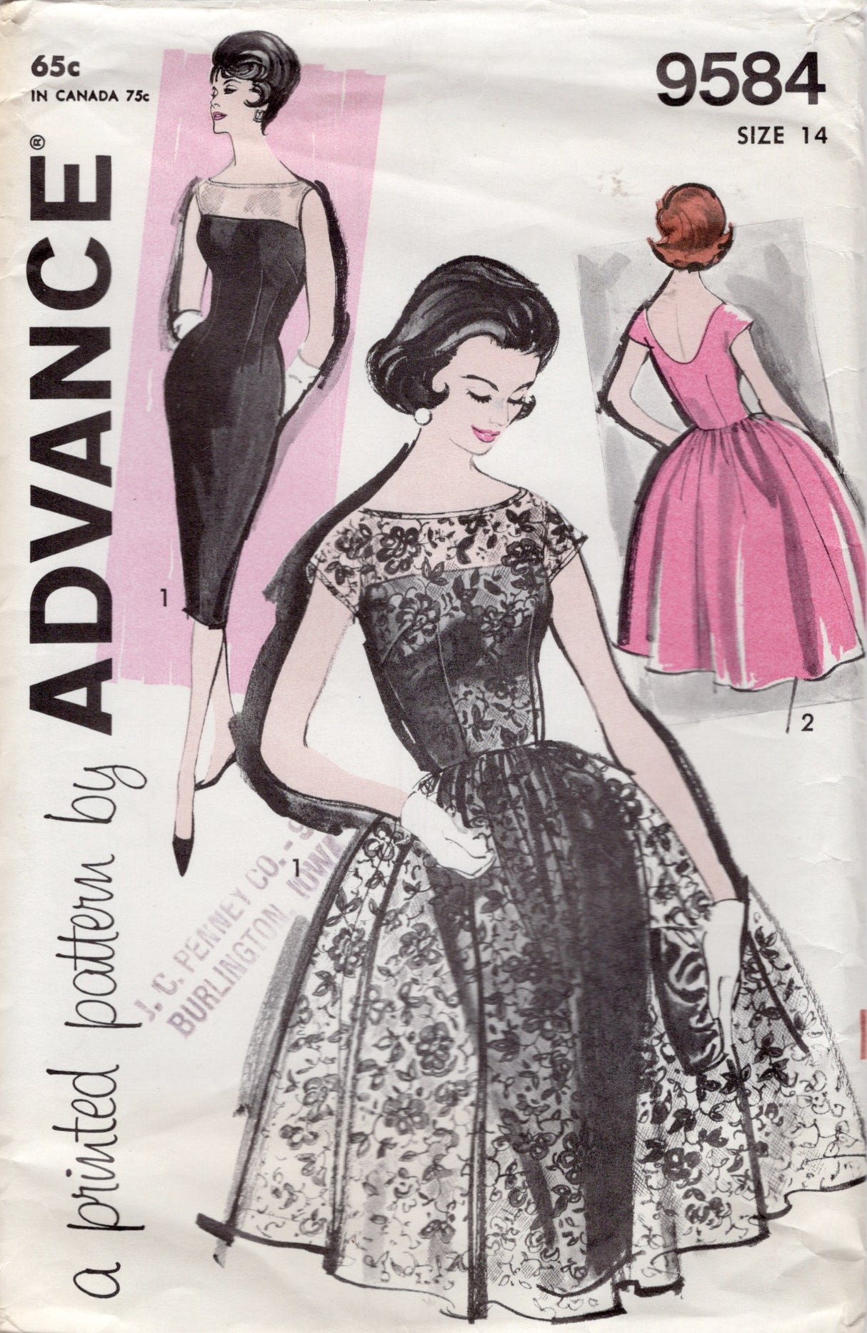 1960's Advance Sheath or Fit and Flare Dress Pattern Bust 34 - No. Backroom Finds 1960's Advance Sheath or Fit and Flare Dress Pattern Bust 34 - No. Backroom Finds