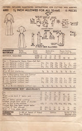 1950's Advance Sheath Dress Pattern with Asymmetrical Bodice - Bust 32" - No. 6003