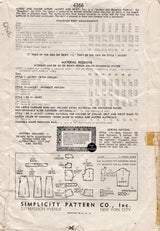 1940's Simplicity Jacket and Gored Skirt Pattern - Bust 34" - No. 4366