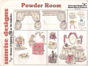 1990's Sunrise Designs Victorian Bathroom Home Decor Pattern - Powder Room - No. 228