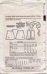 1960's Butterick One-Piece Dress Pattern with Shirred Sides - Bust 34" - No. 2315