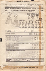 1950's Advance One Piece Dress Pattern with 16 Gore Skirt - Bust 34" - No. 6327