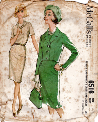 1960's McCall's Sheath Dress and Bolero Jacket Pattern - Bust 46