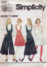 1990's Simplicity Scoop Neck Princess Line Dress or Jumpsuit Pattern - Bust 40-42" - No. 8661